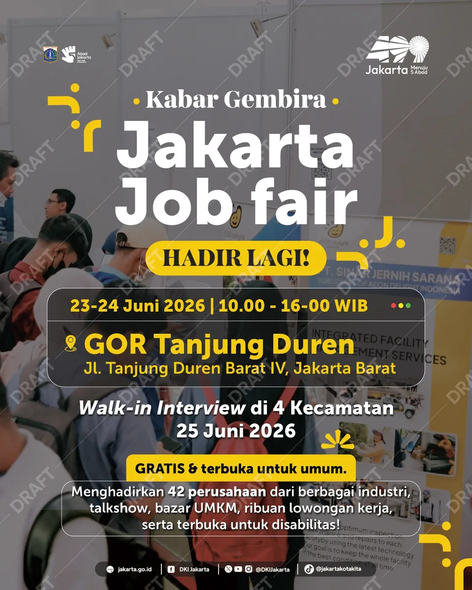 Job Fair Provinsi Papua Barat Daya 2026 (Suku Dinas TKTE Wilayah Provinsi Papua Barat Daya Barat) : 23-24 Juni 2026